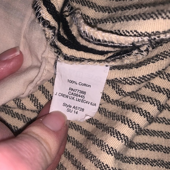 Madewell Striped Black Cream Shift Apron Racerback Casual Dress Pockets Cotton 2 - Picture 5 of 10